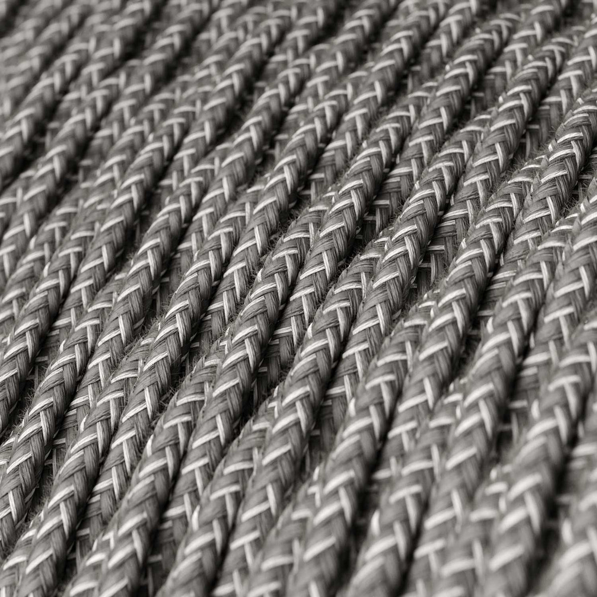 Cavo elettrico trecciato Grigio Melange in lino - L'Originale Creative Cables, per luci fai-da-te - TN02