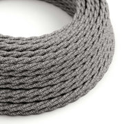 Cavo elettrico trecciato Grigio Melange in lino - L'Originale Creative Cables, per luci fai-da-te - TN02