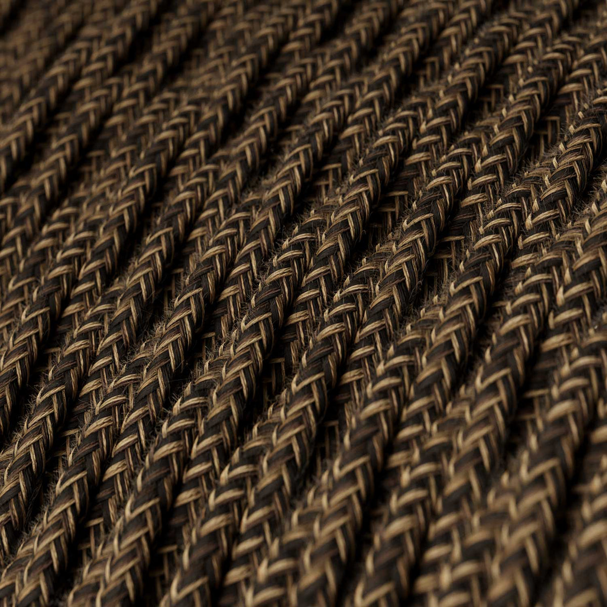 Cavo elettrico trecciato in lino Marrone Melange - L'Originale Creative Cables, perfetto per decorazioni luminose uniche - TN04
