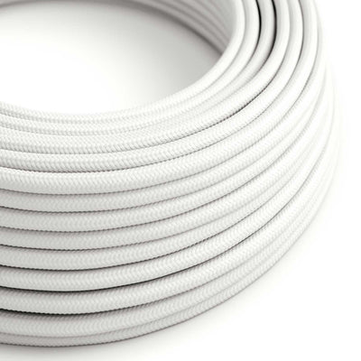 Kabel elektryczny odporny na promieniowanie UV do użytku zewnętrznego, okrągły, pokryty białą tkaniną SM01 - kompatybilny z Eiva Outdoor IP65