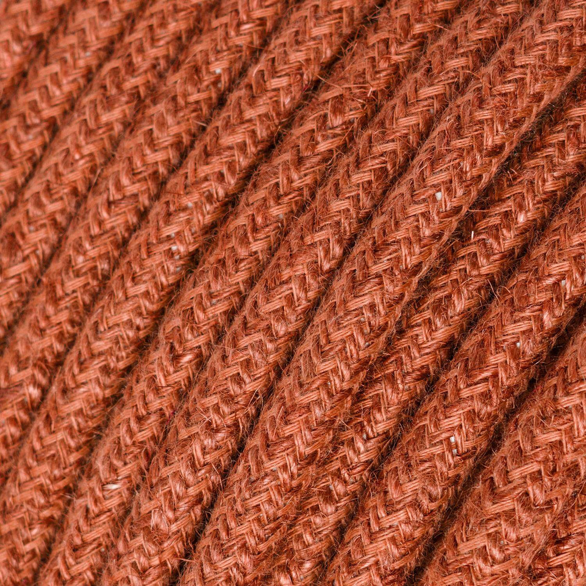 Cavo per illuminazione in juta Arancione Argilla - L'Originale Creative Cables, per lampade a sospensione e da parete - RN27