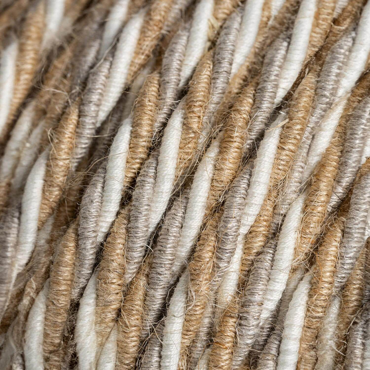 Cavo per illuminazione trecciato in cotone, juta e lino Country - L'Originale Creative Cables, per lampade fai-da-te - TN07