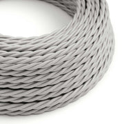 Cavo per illuminazione trecciato lucido color Argento - L'Originale Creative Cables, per lampade e lampadari - TM02