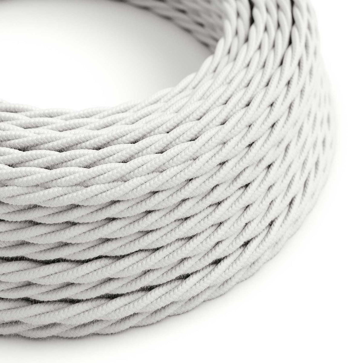 Cavo tessile Bianco Ottico in cotone - L'Originale Creative-Cables - TC01 trecciato 2x0,75mm / 3x0,75mm