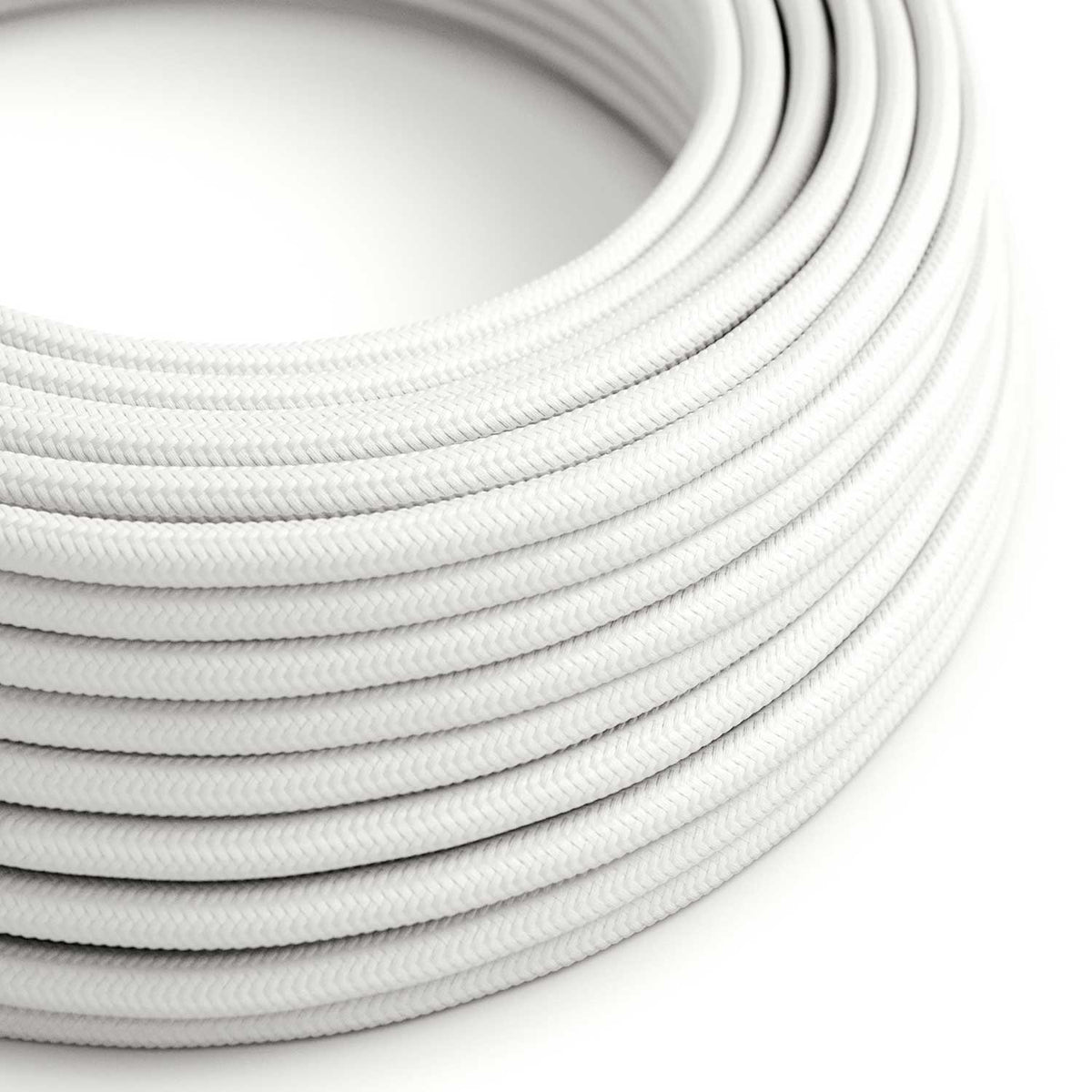 Cavo tessile Bianco Ottico lucido - RM01 rotondo 2x0,75mm / 3x0,75mm
