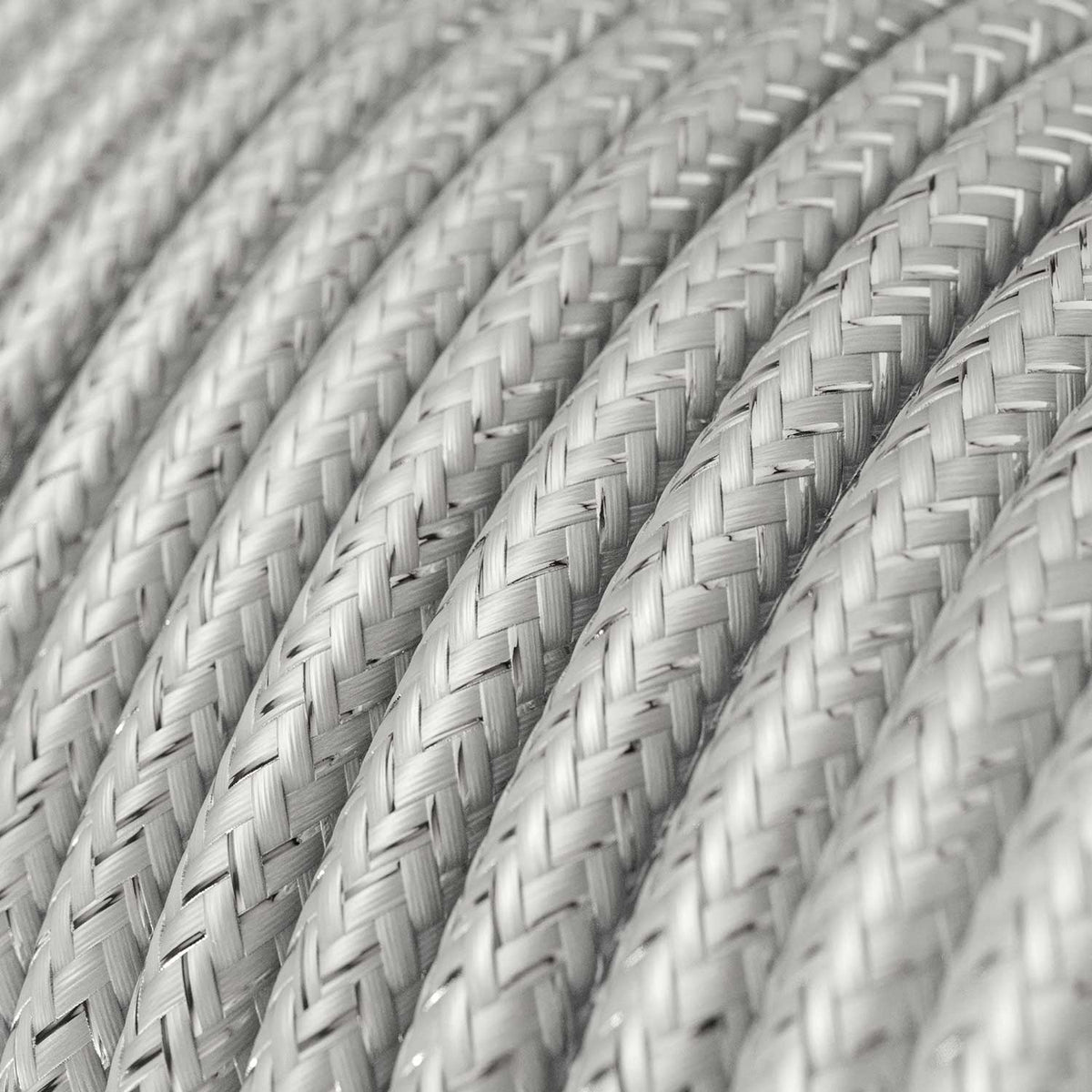 Cavo tessile colorato Argento lucido e glitterato - L'Originale Creative Cables, per lampade e impianti a vista di design - RL02