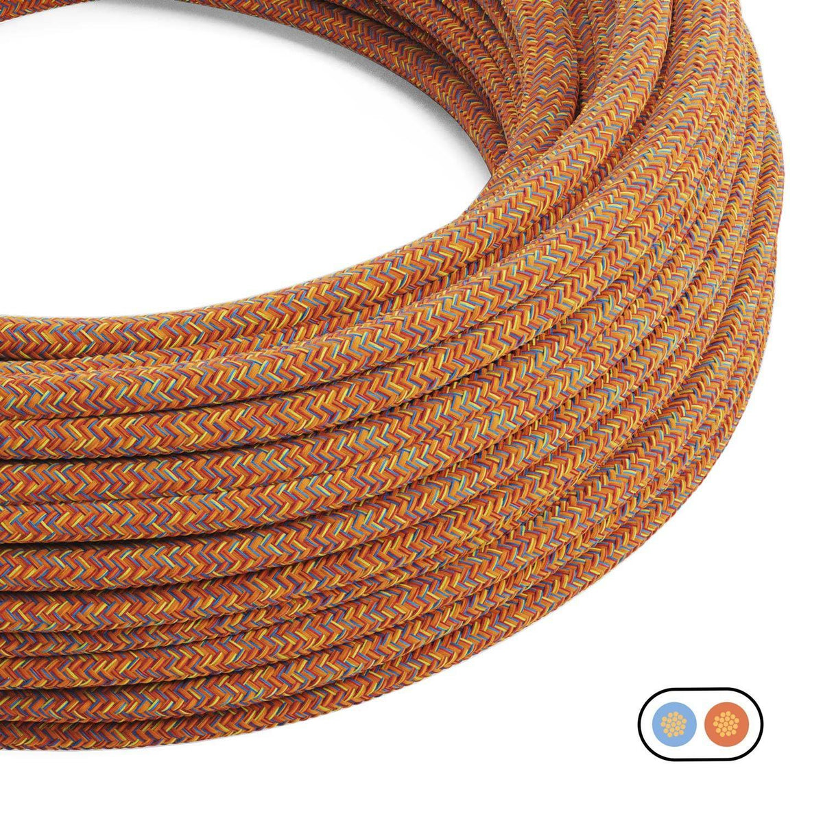Cavo tessile piatto Indian summer cotone - PX07