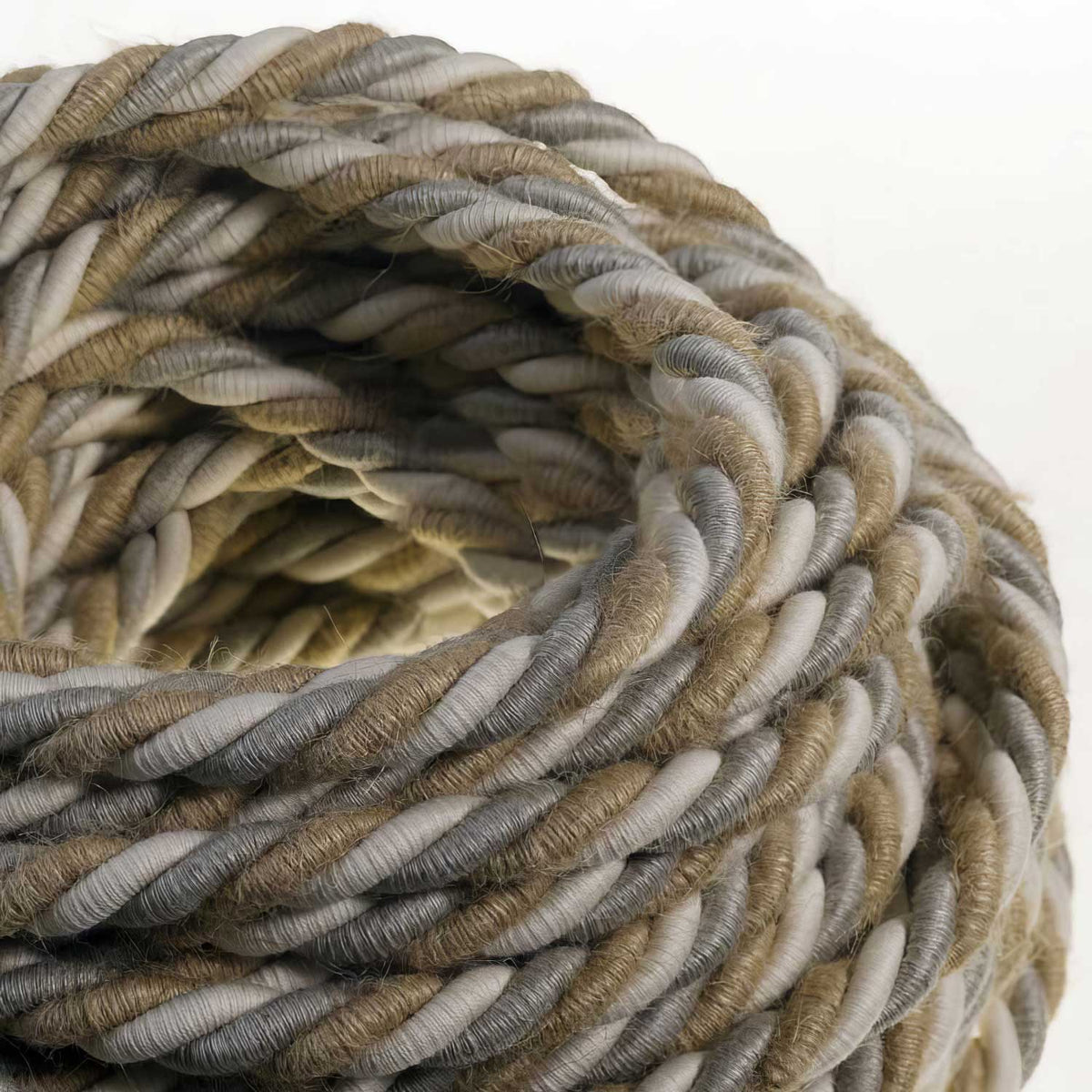 Cordone elettrico 3x0,75 rivestito in juta, cotone e lino naturale Country