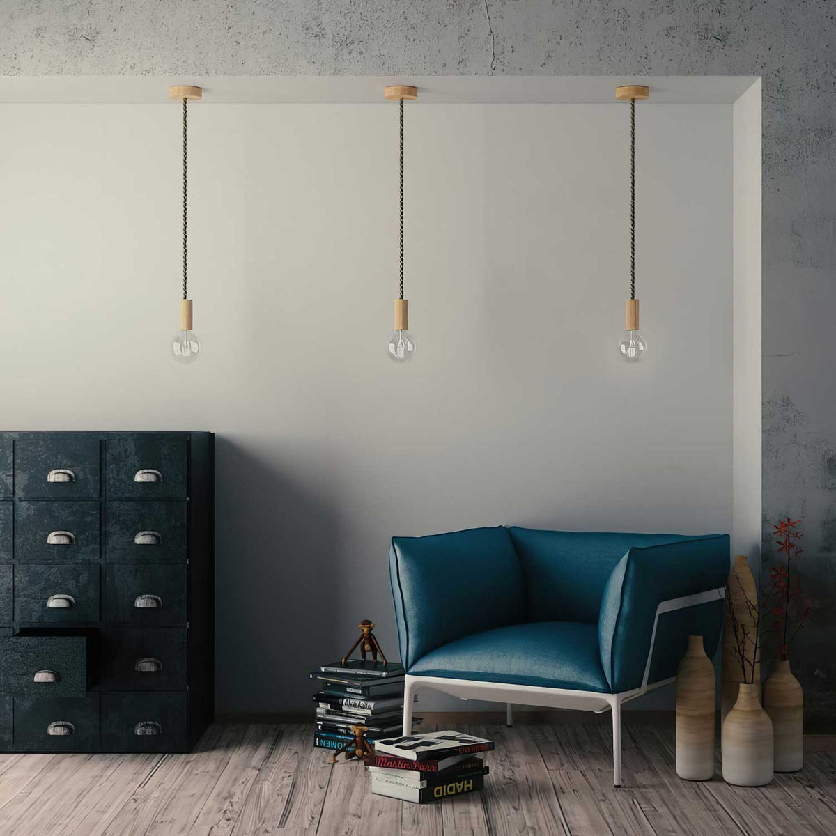 Cordone elettrico 3x0,75 rivestito in lino naturale