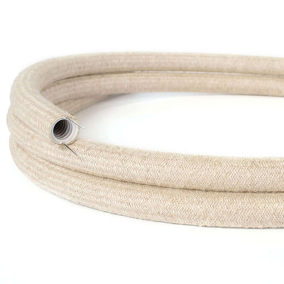 Creative-Tube, średnica 20 mm, pokryty tkaniną RN01 Naturalny Len, elastyczna rura na kable