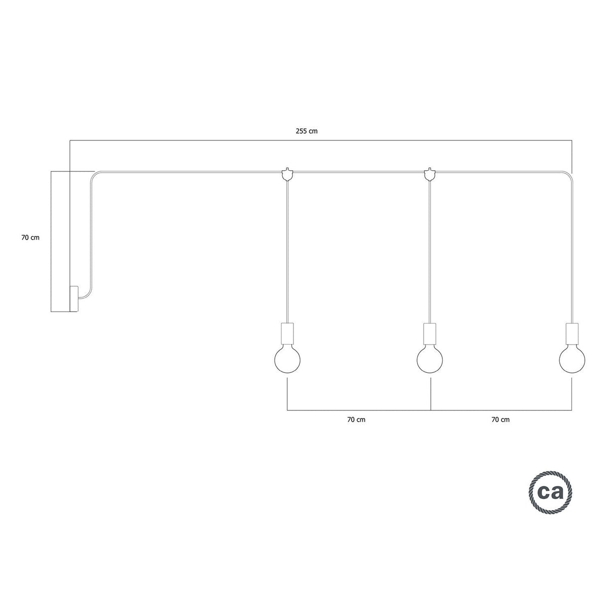 E-Snake Modulair Lampada da esterno IP65 a 3 luci con rosone - Bianco