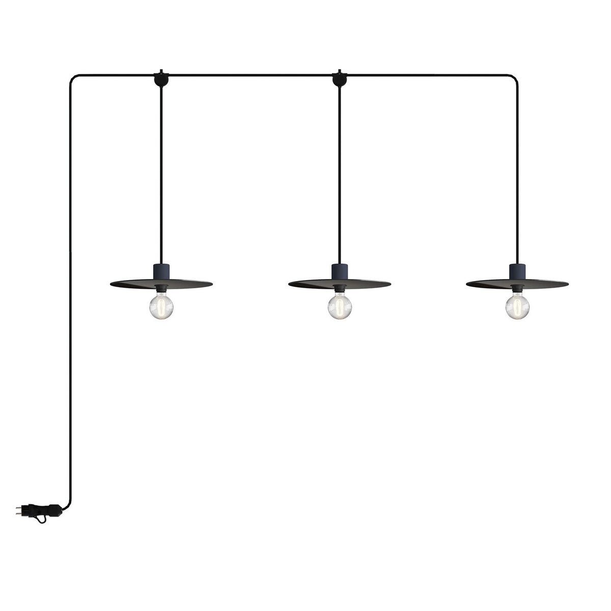 E-Snake Modulair Lampada da esterno IP65 portatile a 3 luci con paralumi - Nero