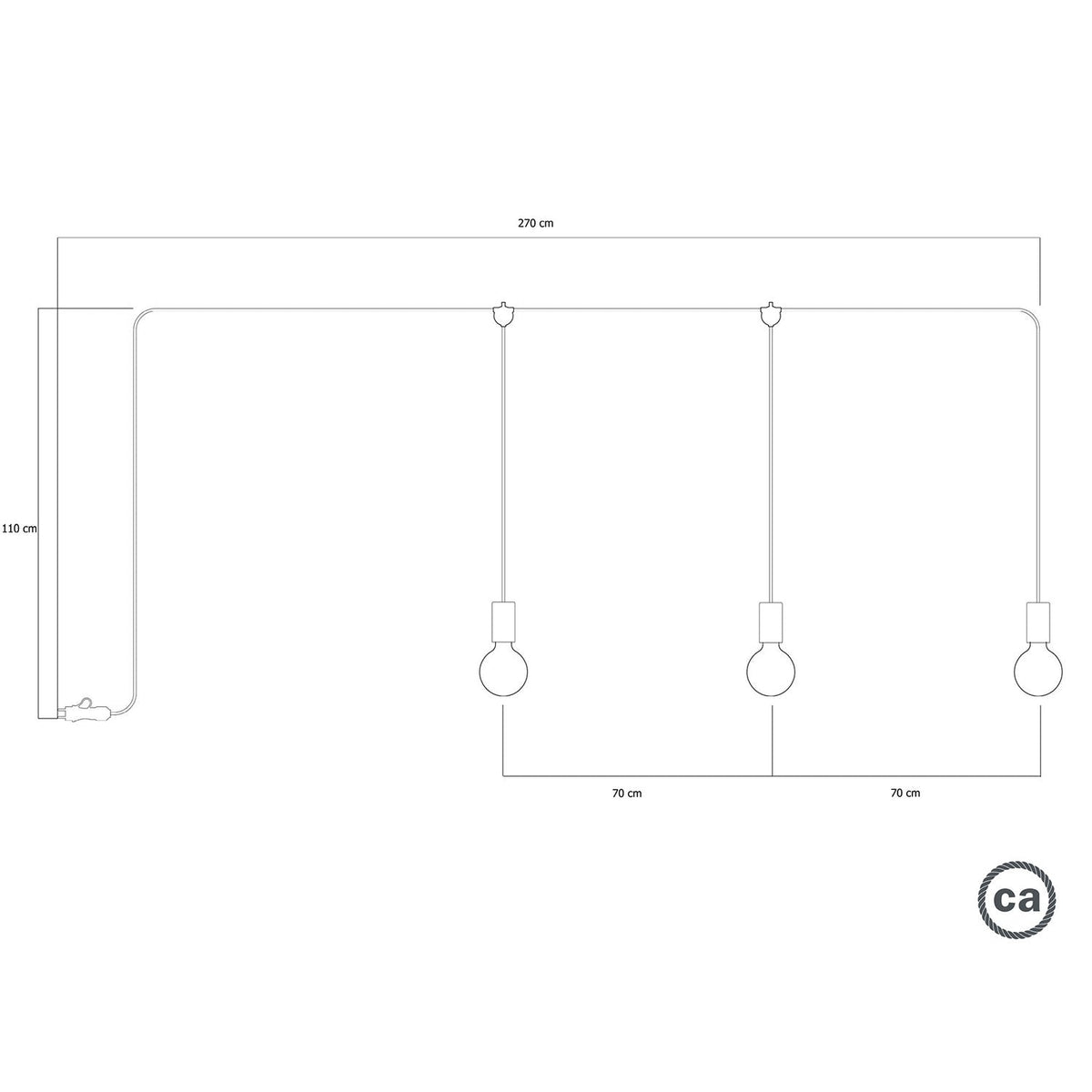 E-Snake Modulair Lampada da esterno IP65 portatile a 3 luci - Grigio ghiaccio