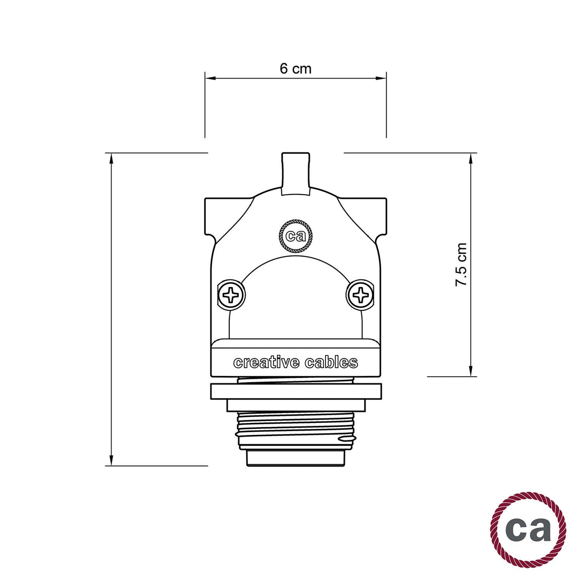 Eiva-2 - Portalampada per esterno a doppia uscita IP65 attacco E27 per sistema Modulair - Nero