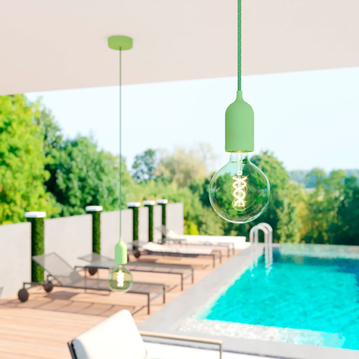 EIVA PASTEL Kit Portalampada IP65 per Esterno in Silicone E27 - Sistema Modulair - Verde prato