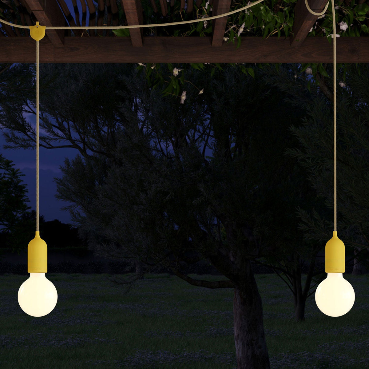 F-Snake Modulair Lampada da esterno IP65 a 2 luci con rosone - Mostarda