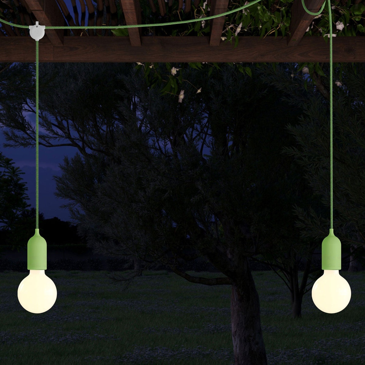 F-Snake Modulair Lampada da esterno IP65 portatile a 2 luci - Verde prato