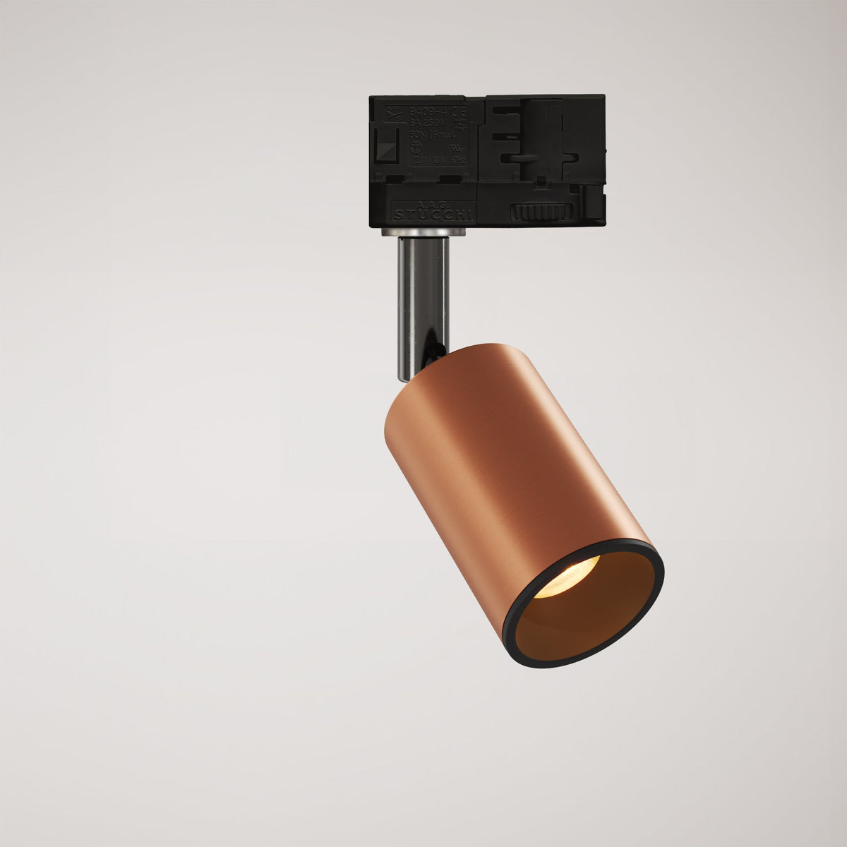 Faretto orientabile Bispot per sistema a binario - Rame satinato / Nero Si Stucchi