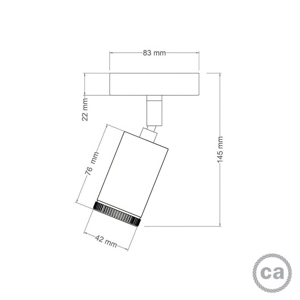Fermaluce faretto Mini Spotlight GU1d0, lampada orientabile da parete o soffitto con snodo - Bronzo satinato