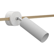 Fermaluce Filè faretto orientabile con paralume in metallo Tub-E14, lampada a parete o soffitto per Sistema Filè - Bianco