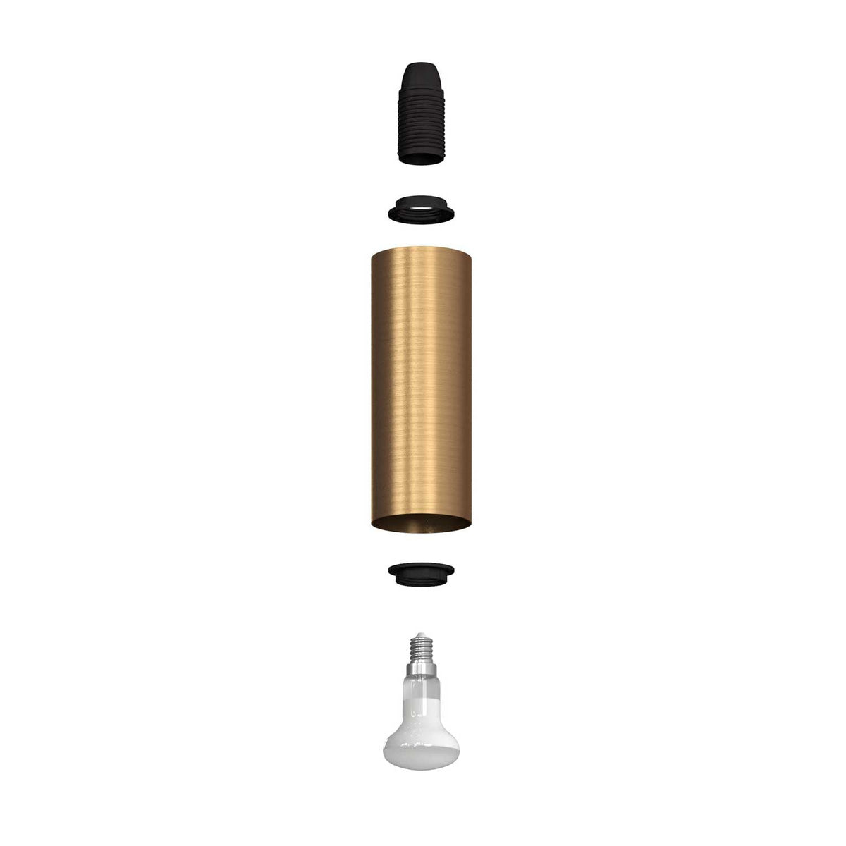 Fermaluce Metal faretto orientabile in metallo con paralume Tub-E14, lampada a muro - Bronzo satinato