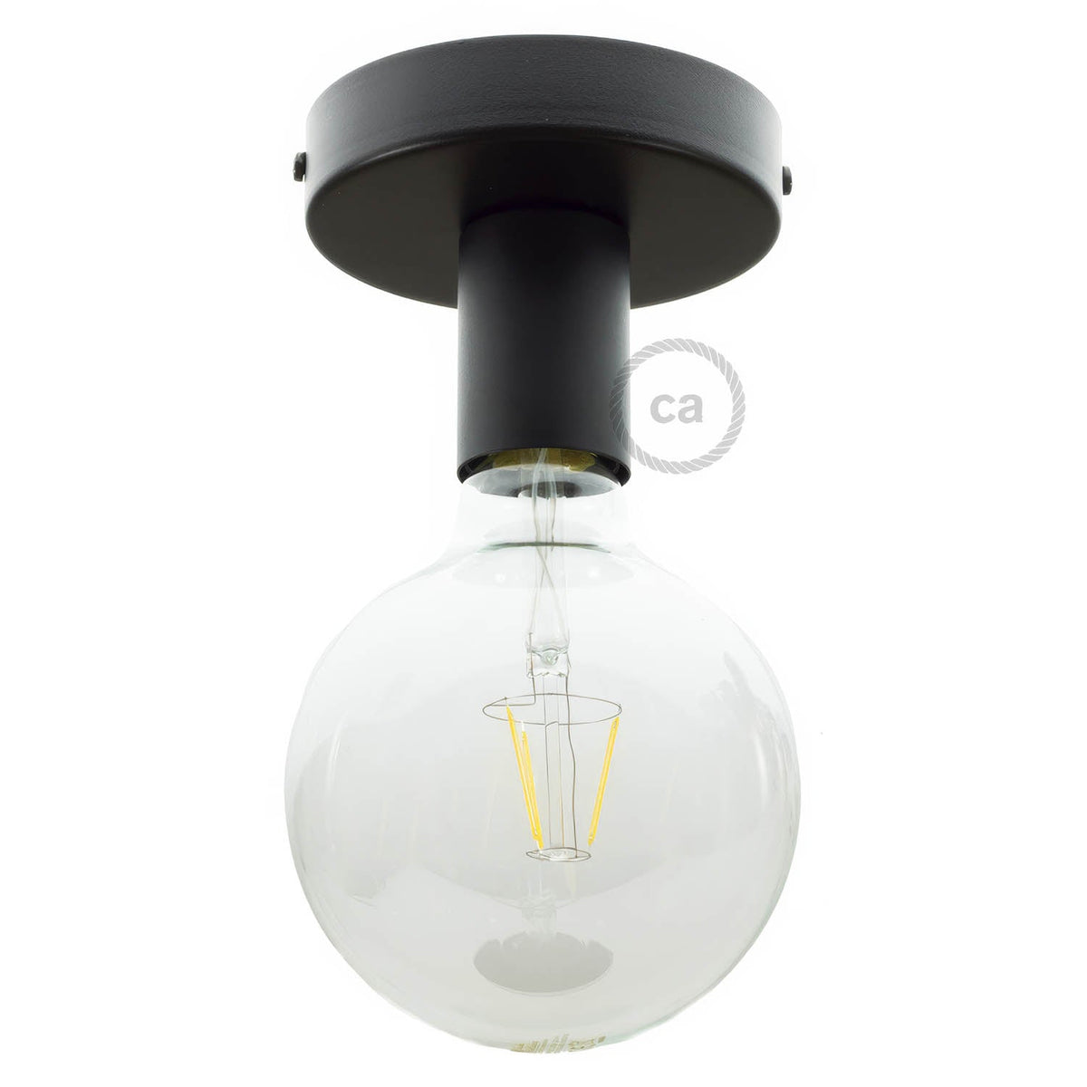 Fermaluce Metal, il punto luce in metallo a parete o soffitto - Nero