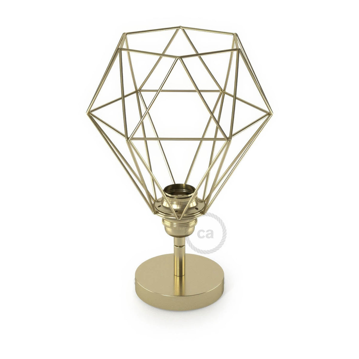 Fermaluce Metallo 90° con paralume Diamond, lampada filomuro orientabile in metallo - Ottone