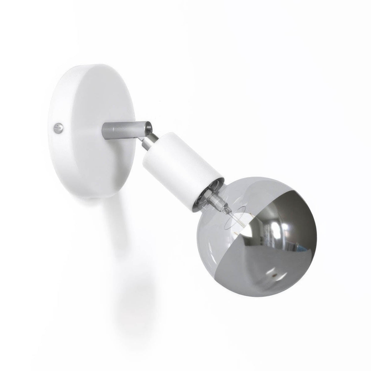 Fermaluce Metallo 90°, punto luce orientabile da parete o soffitto - Bianco opaco