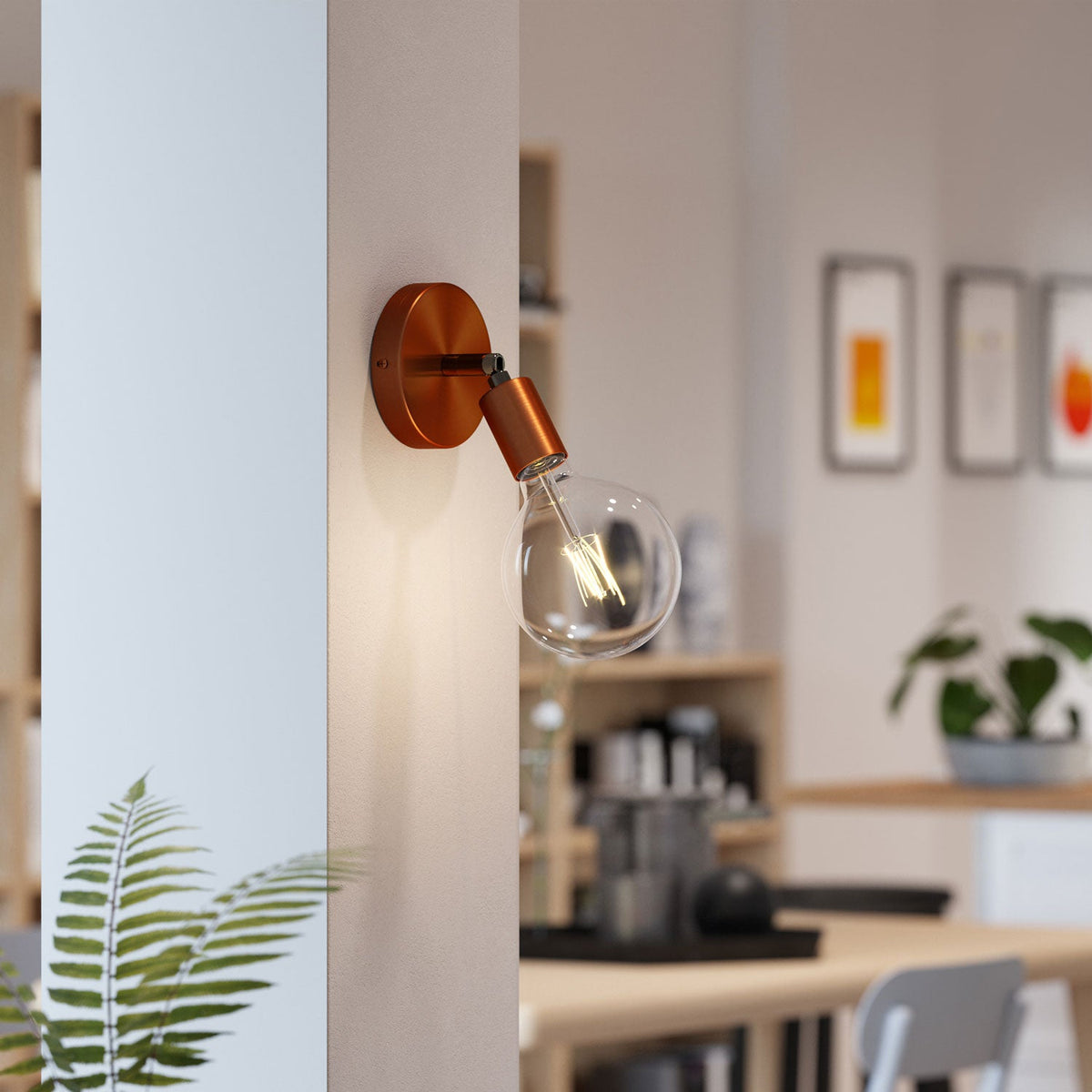 Fermaluce Metallo 90°, punto luce orientabile da parete o soffitto - Rame satinato