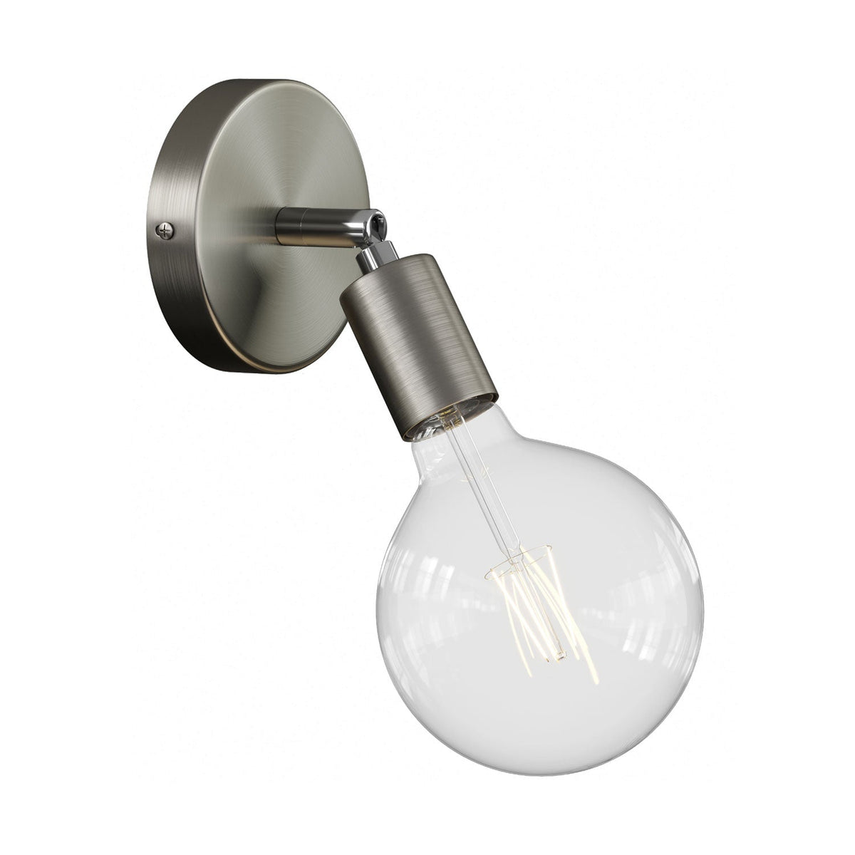 Fermaluce Metallo 90°, punto luce orientabile da parete o soffitto - Titanio satinato