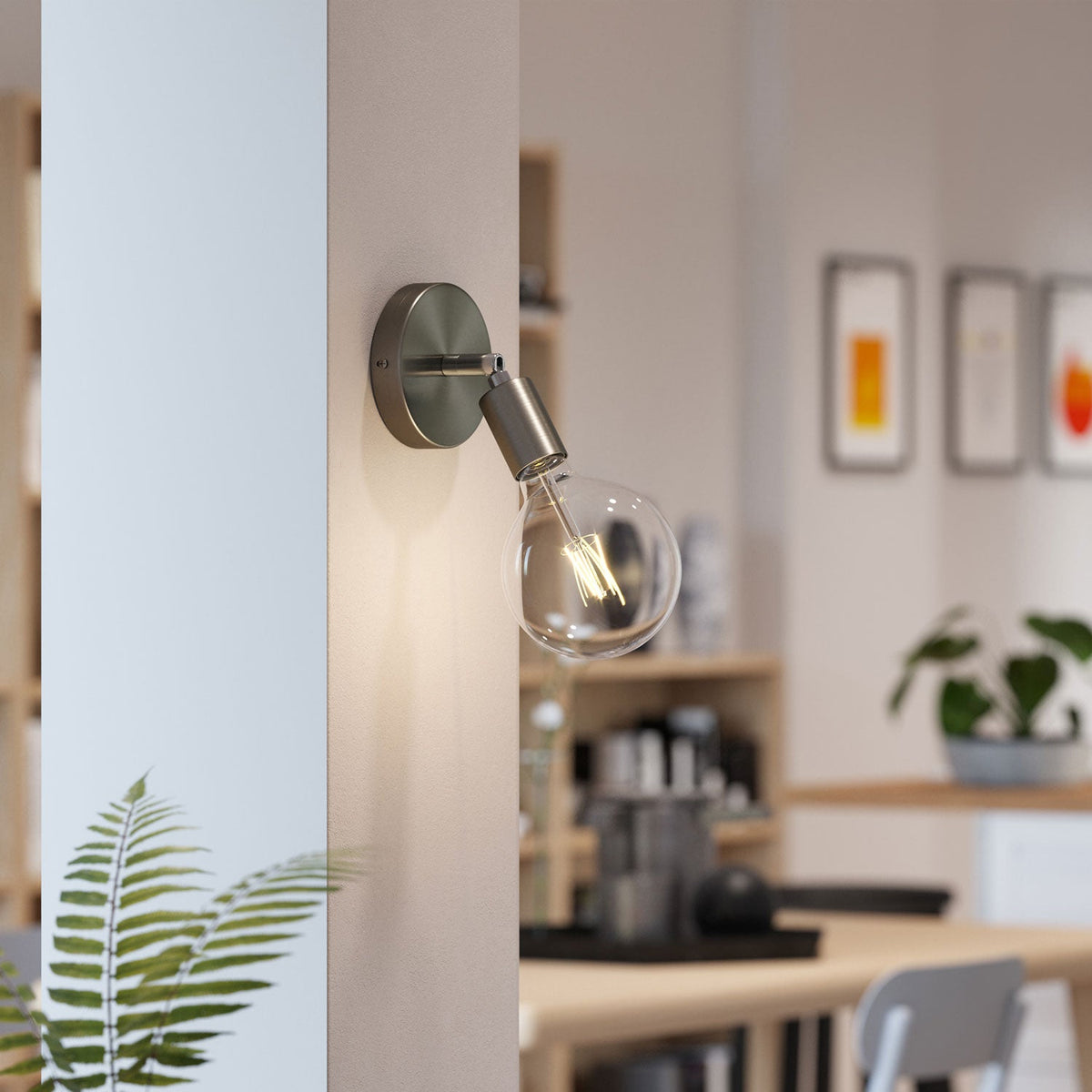 Fermaluce Metallo 90°, punto luce orientabile da parete o soffitto - Titanio satinato