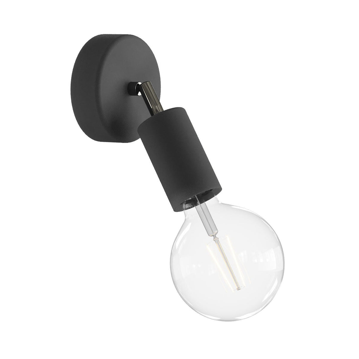Fermaluce Modulair ELEGANT con snodo orientabile, rosone e portalampada IP65 waterproof - Nero