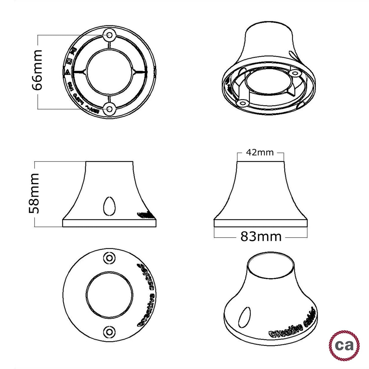 Fermaluce Vintage, punto luce metallizzato a parete o soffitto - Cromo