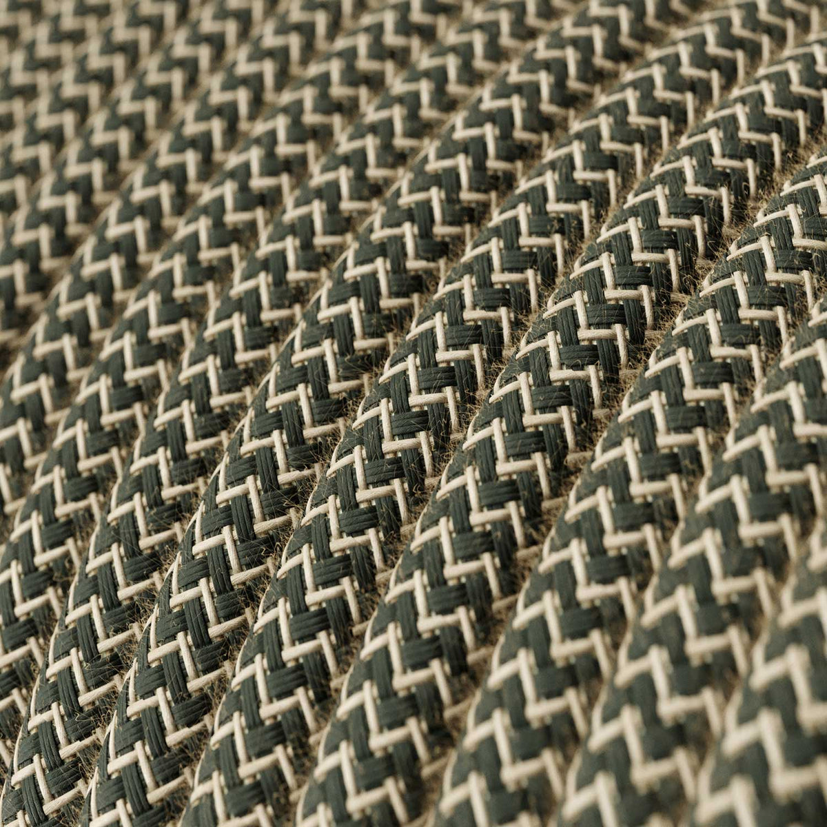 Filo elettrico colorato Grigio Antracite e Beige ZigZag - L'Originale Creative Cables, per creare lampade uniche - RD74