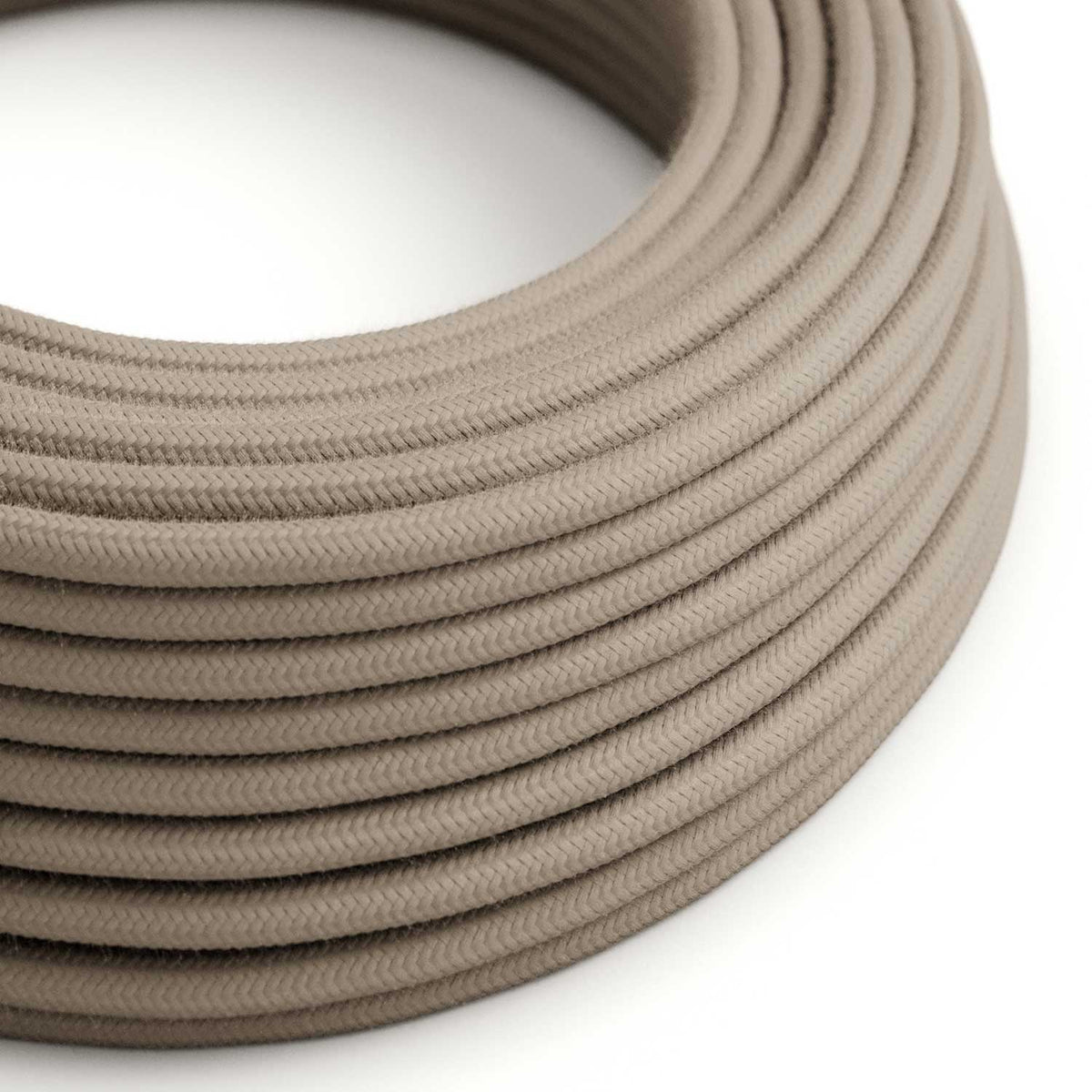 Filo elettrico ricoperto in cotone Grigio Tortora - L'Originale Creative Cables, pensato per lampade fai-da-te - RC43