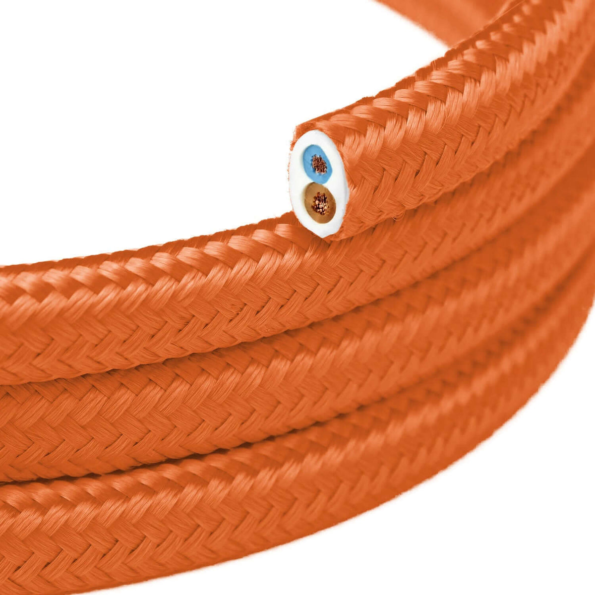Filo tessile piatto per illuminazione color Arancione Fiamma - PM15