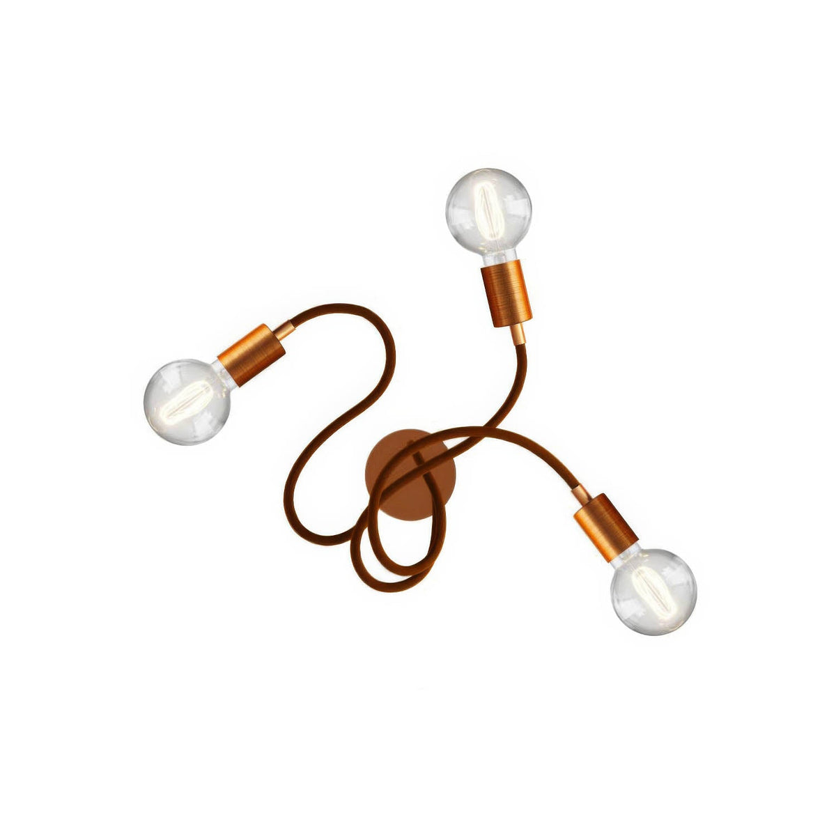 Flex 60 lampada da parete o soffitto snodabile a luce diffusa con lampadina LED G95 - Rame satinato