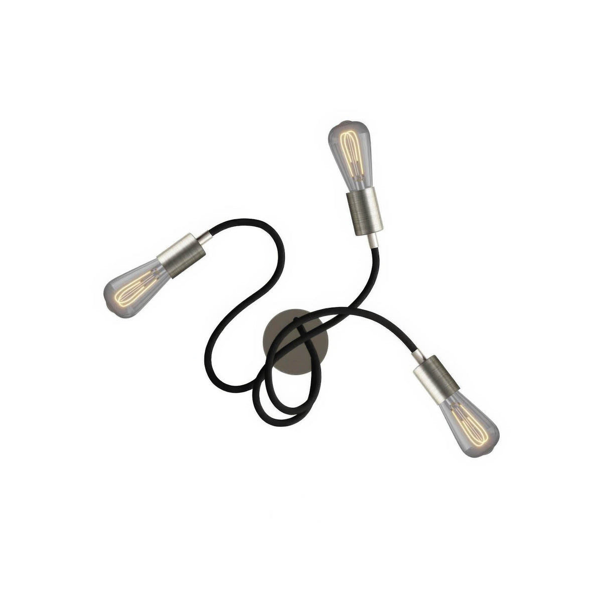 Flex 60 lampada da parete o soffitto snodabile a luce diffusa con lampadina LED ST64 - Titanio satinato