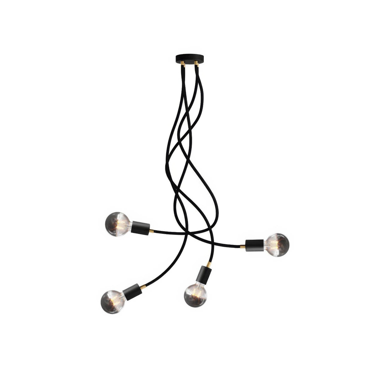 Flex 90 lampada da soffitto snodabile a luce diffusa con lampadina LED G95 - Nero