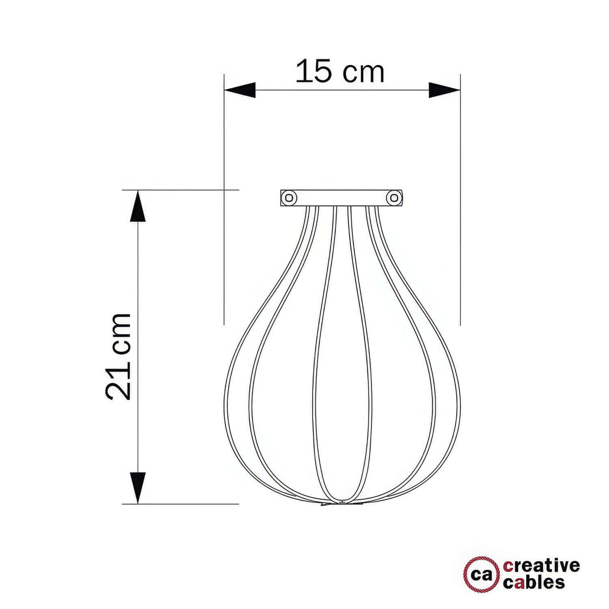Gabbia paralume Drop in metallo con attacco collare regolabile - Ottone