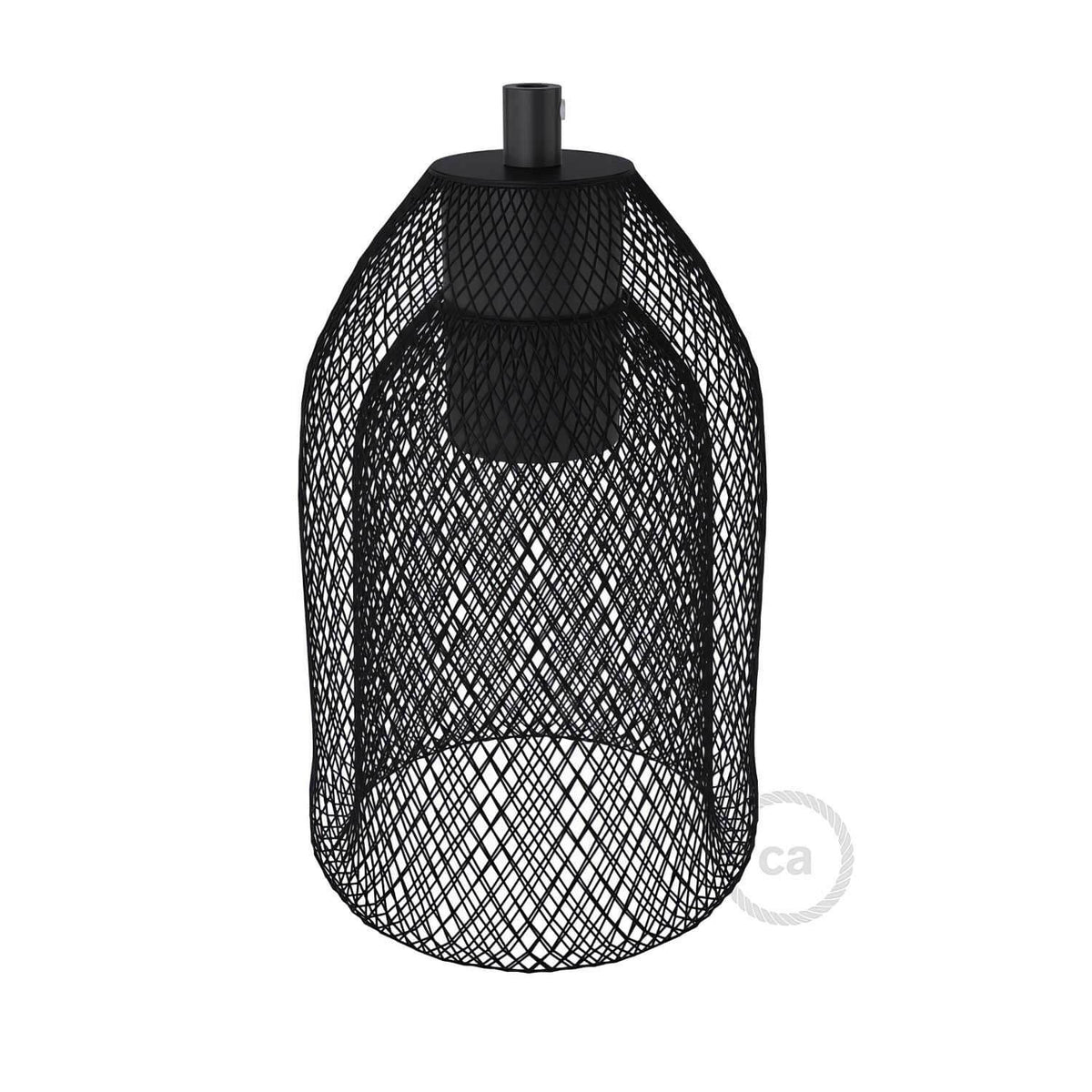 Gabbia paralume GhostBell in metallo con kit portalampada E27 - Nero