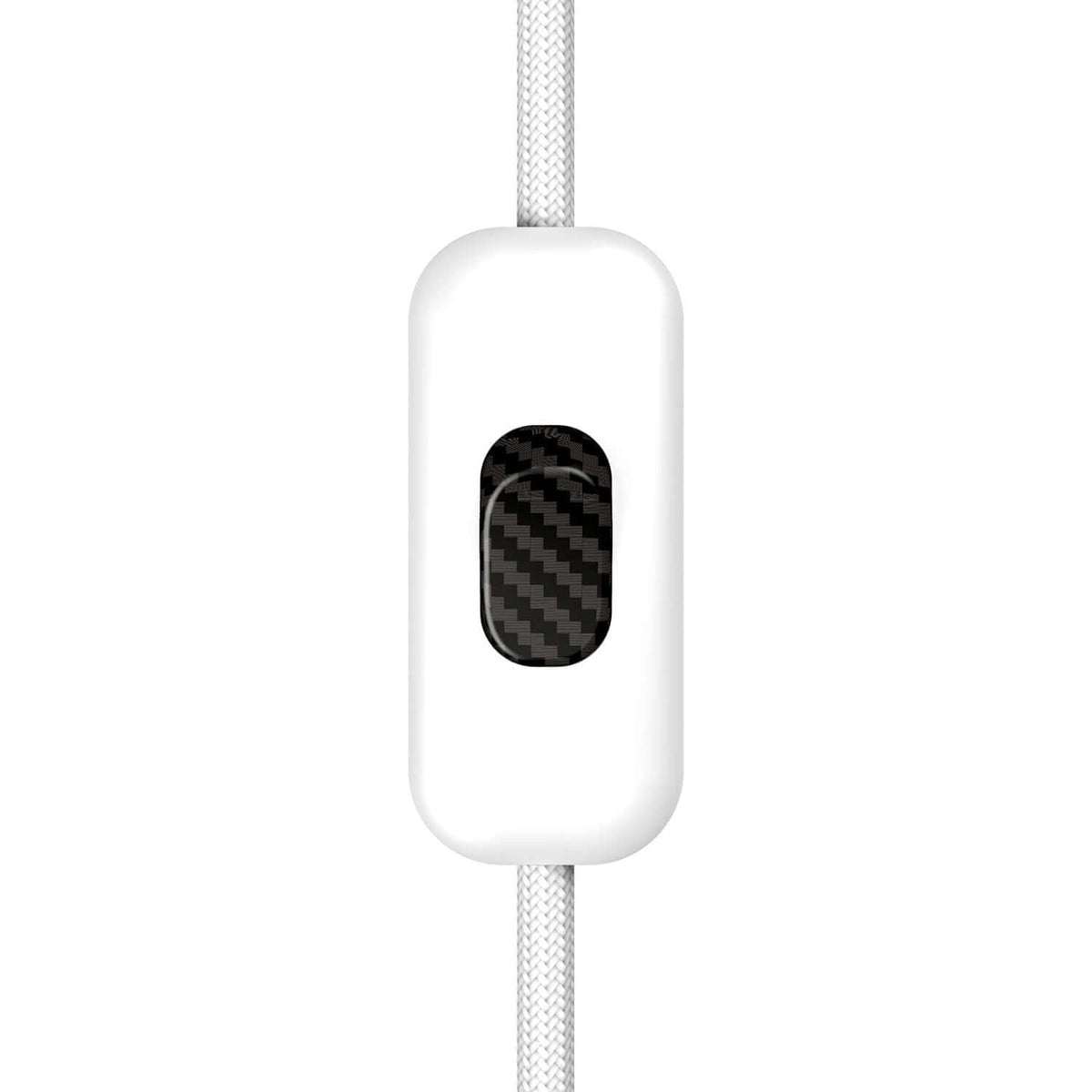Interruttore Unipolare rompifilo Creative Switch Bianco e pulsante Effetto fibra di carbonio