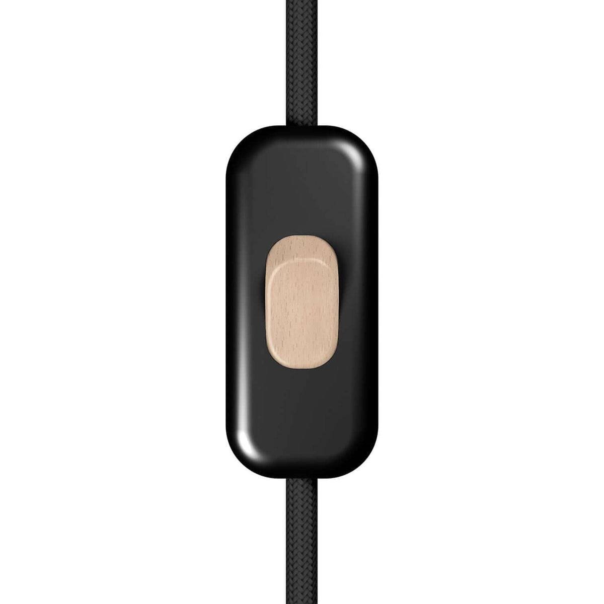 Interruttore Unipolare rompifilo Creative Switch Nero e pulsante Effetto legno