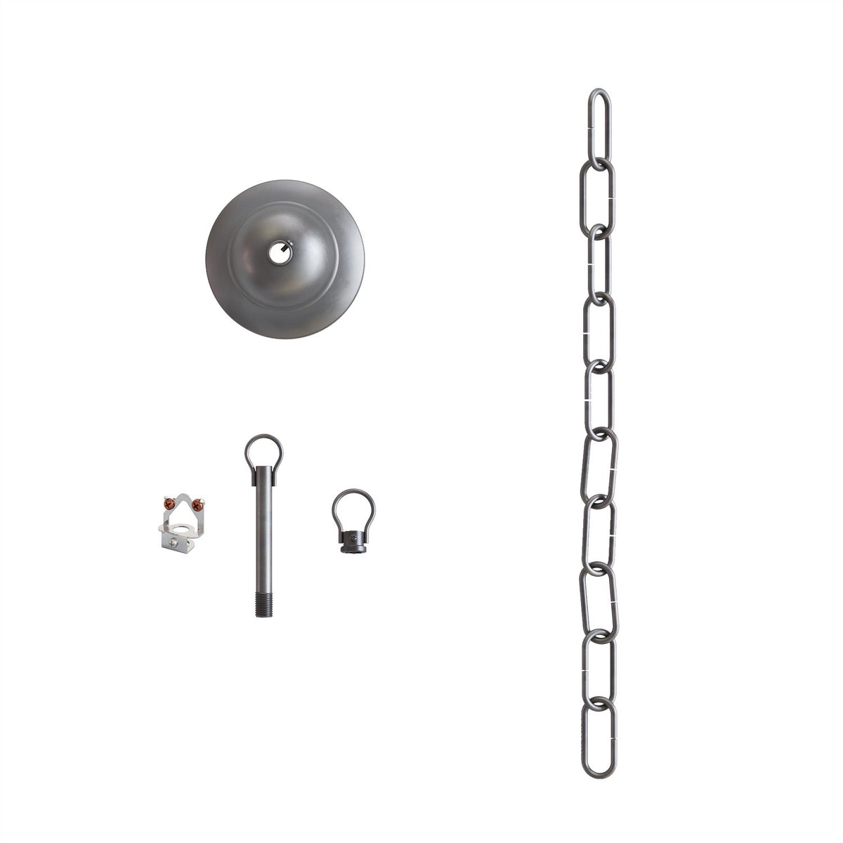 Kit completo sospensione vintage: Rosone in ferro e Catena Genovese - 50 cm