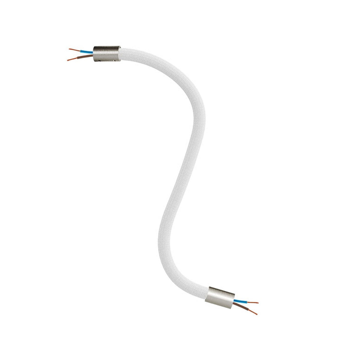 Kit Creative Flex tubo flessibile di estensione rivestito in tessuto RM01 Bianco con terminali metallici Titanio satinato 30 cm