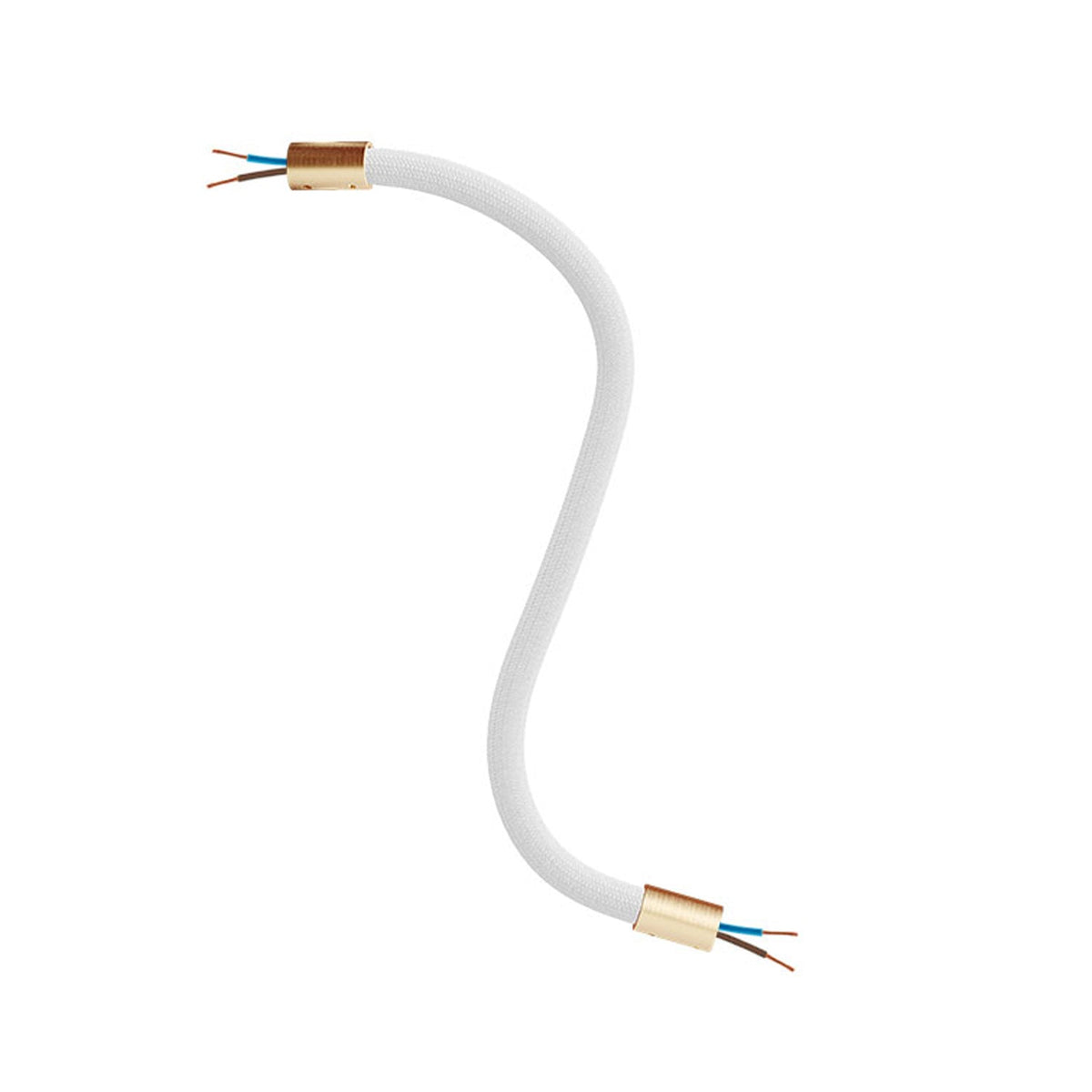 Kit Creative Flex tubo flessibile di estensione rivestito in tessuto RM01 Bianco con terminali metallici Bronzo satinato 30 cm