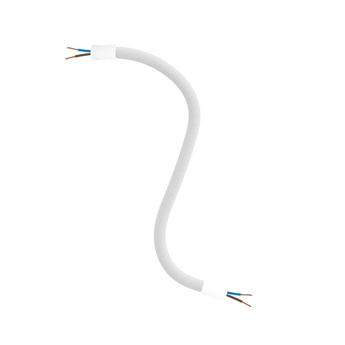 Kit Creative Flex tubo flessibile di estensione rivestito in tessuto RM01 Bianco con terminali metallici Bianco opaco 30 cm