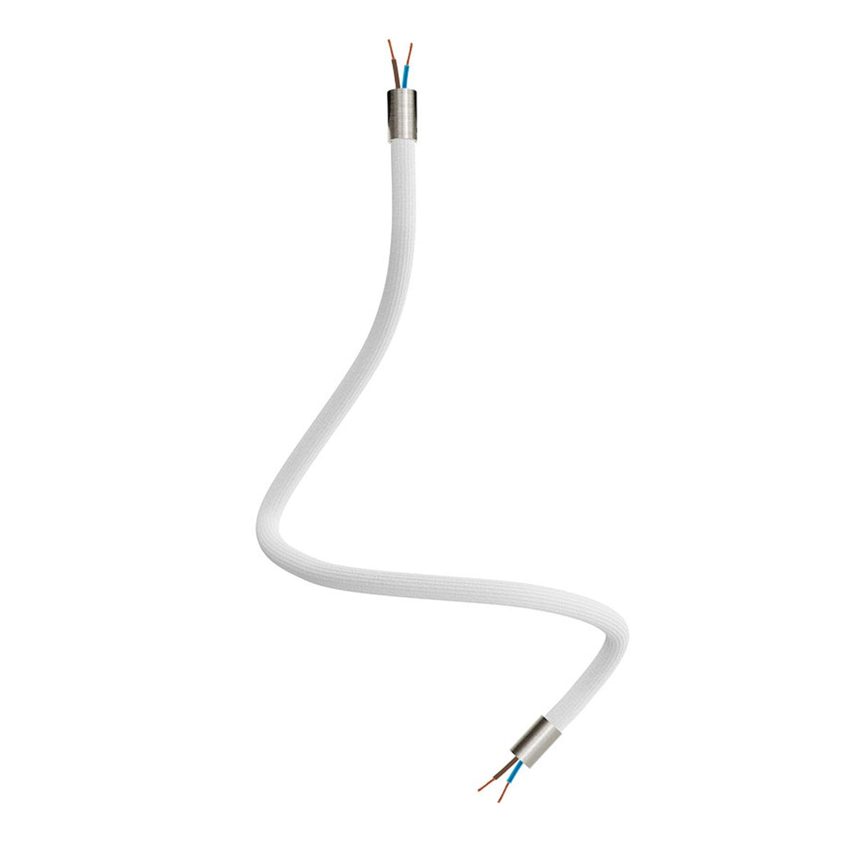 Kit Creative Flex tubo flessibile di estensione rivestito in tessuto RM01 Bianco con terminali metallici Titanio satinato 60 cm