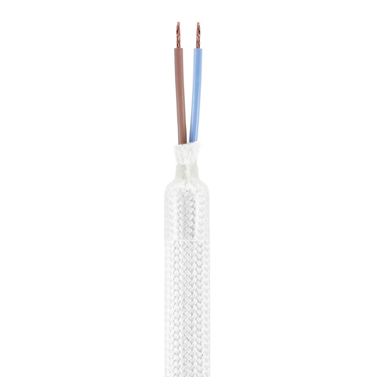 Kit Creative Flex tubo flessibile di estensione rivestito in tessuto RM01 Bianco con terminali metallici Bianco opaco 30 cm
