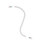 Kit Creative Flex tubo flessibile di estensione rivestito in tessuto RM02 Argento con terminali metallici Bianco opaco 30 cm